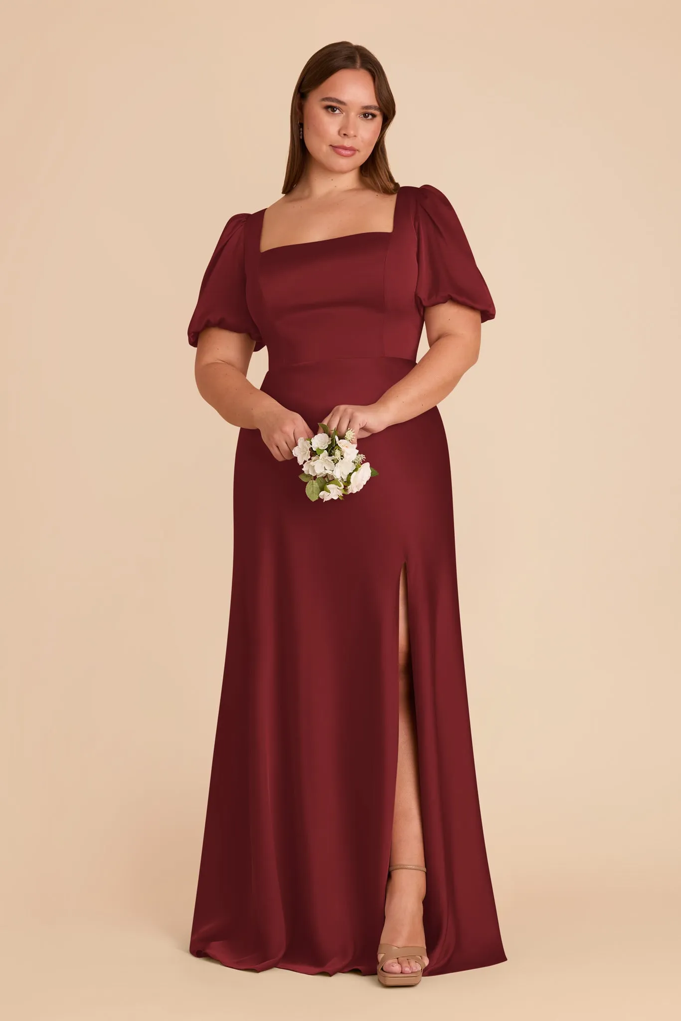 Judy Matte Satin Dress - Burgundy sold by Birdy Grey product image thumbnail 2