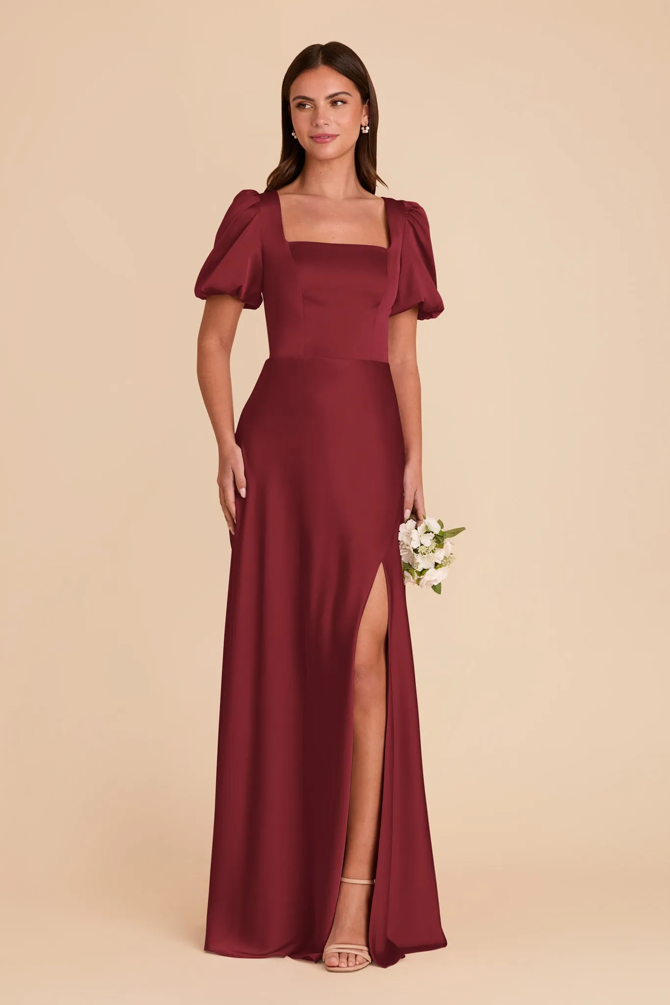 Judy Matte Satin Dress - Burgundy sold by Birdy Grey product image thumbnail 3