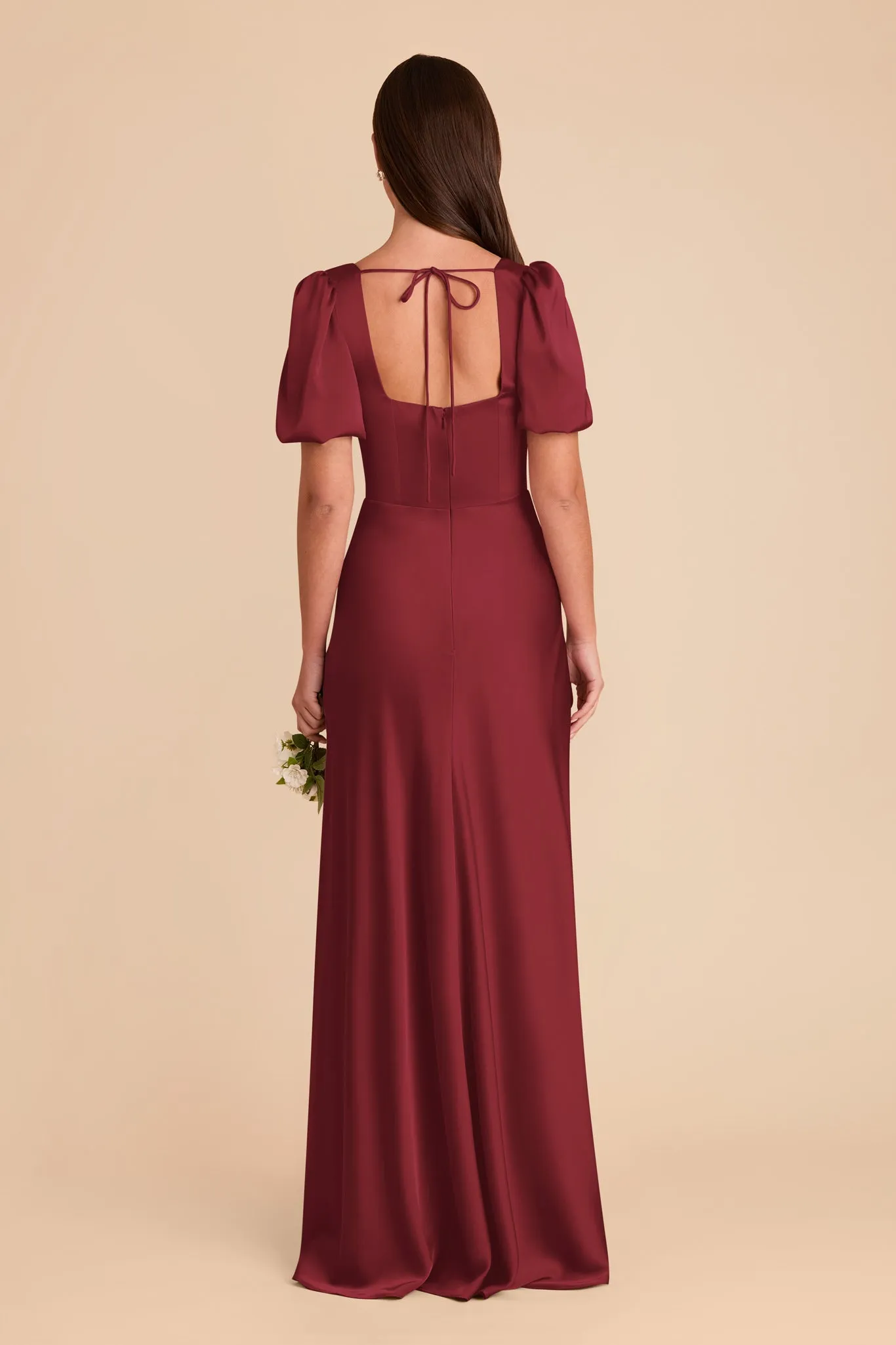 Judy Matte Satin Dress - Burgundy sold by Birdy Grey product image thumbnail 5