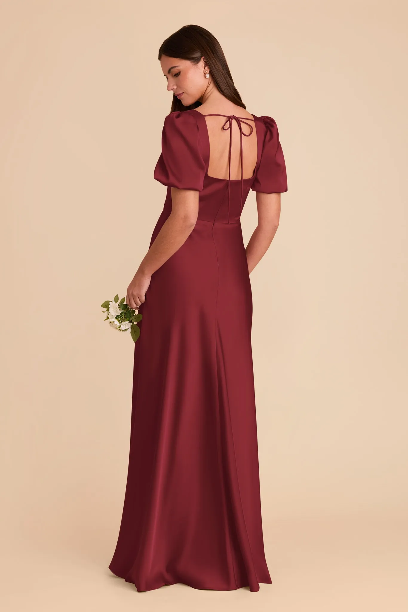 Judy Matte Satin Dress - Burgundy sold by Birdy Grey product image thumbnail 4