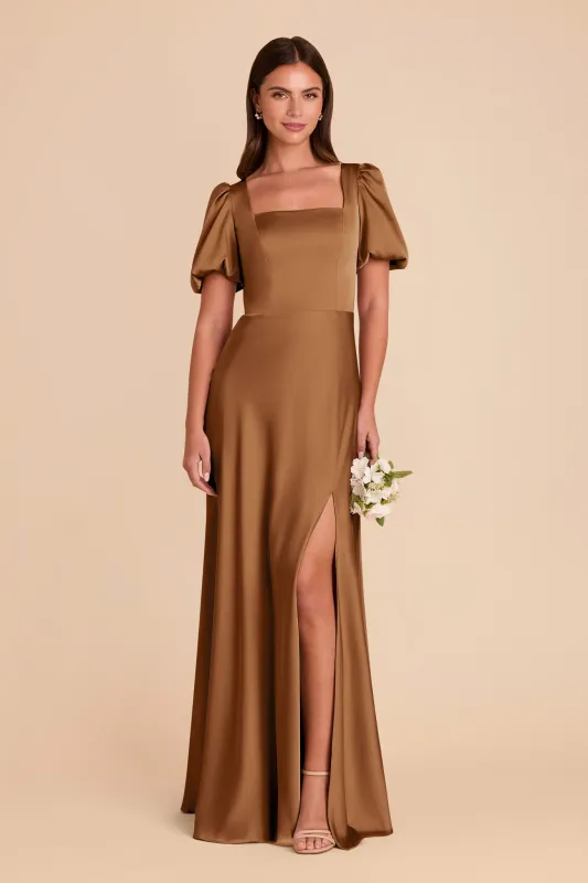 Judy Matte Satin Dress - Copper sold by Birdy Grey