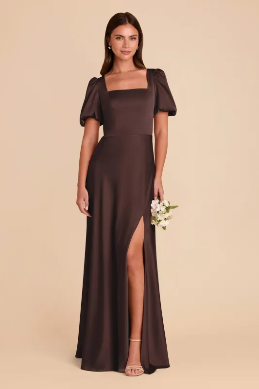 Judy Matte Satin Dress - Espresso sold by Birdy Grey