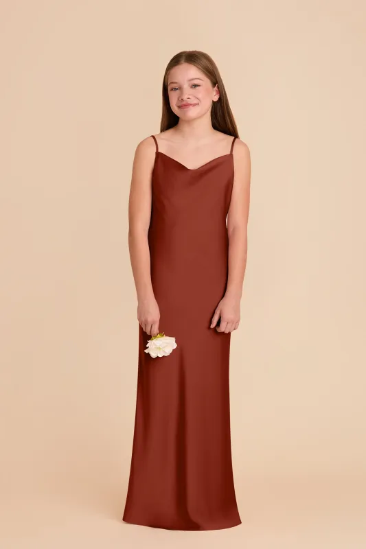 Elisa Junior Matte Satin Dress - Auburn sold by Birdy Grey