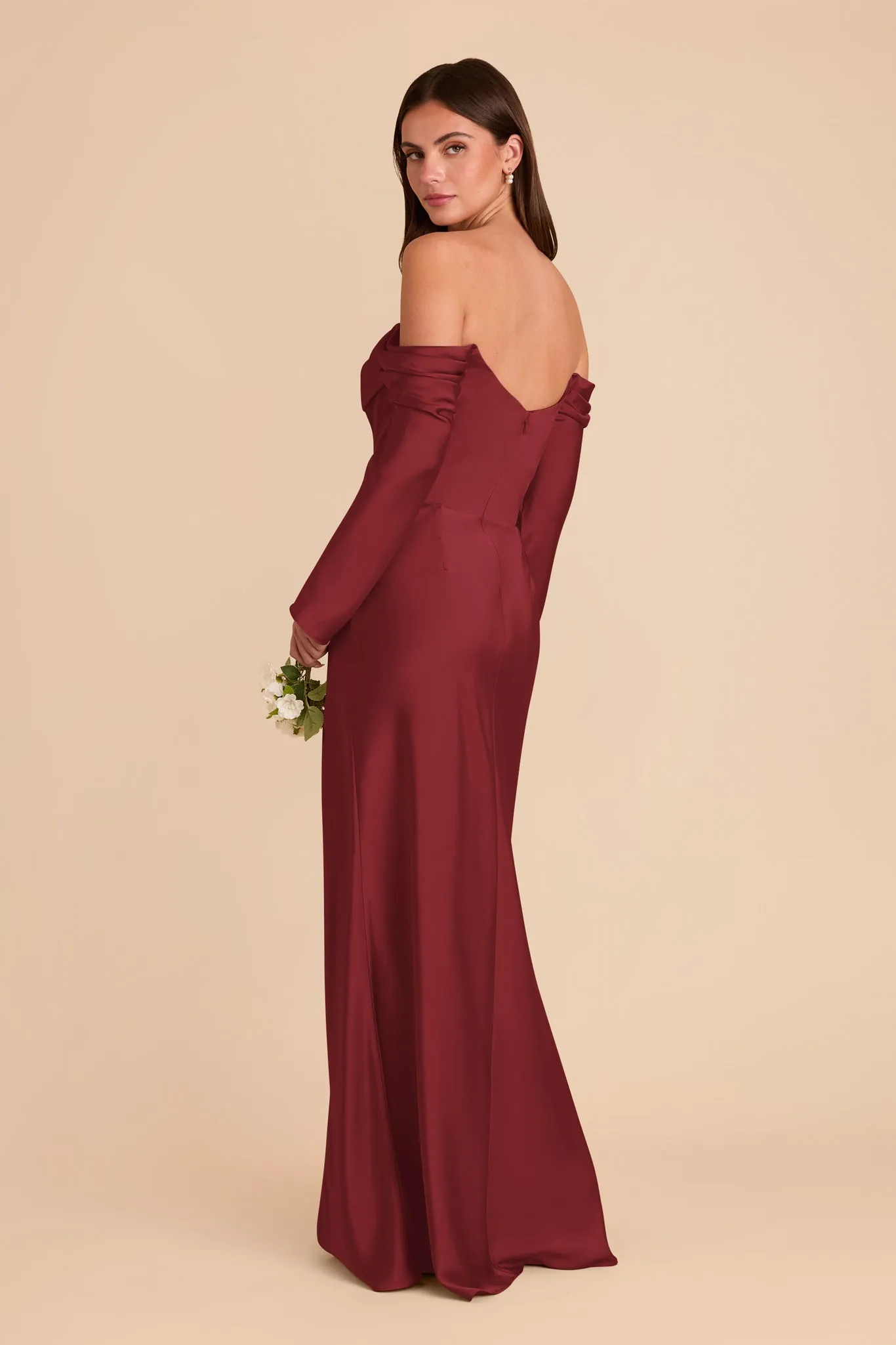 Maya Matte Satin Dress - Burgundy sold by Birdy Grey product image thumbnail 5