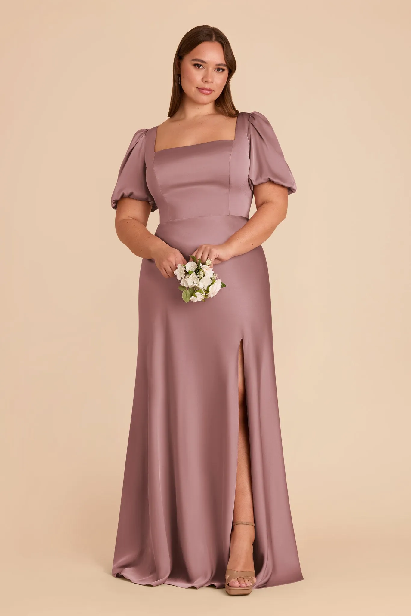 Judy Matte Satin Dress - Dark Mauve sold by Birdy Grey product image thumbnail 2