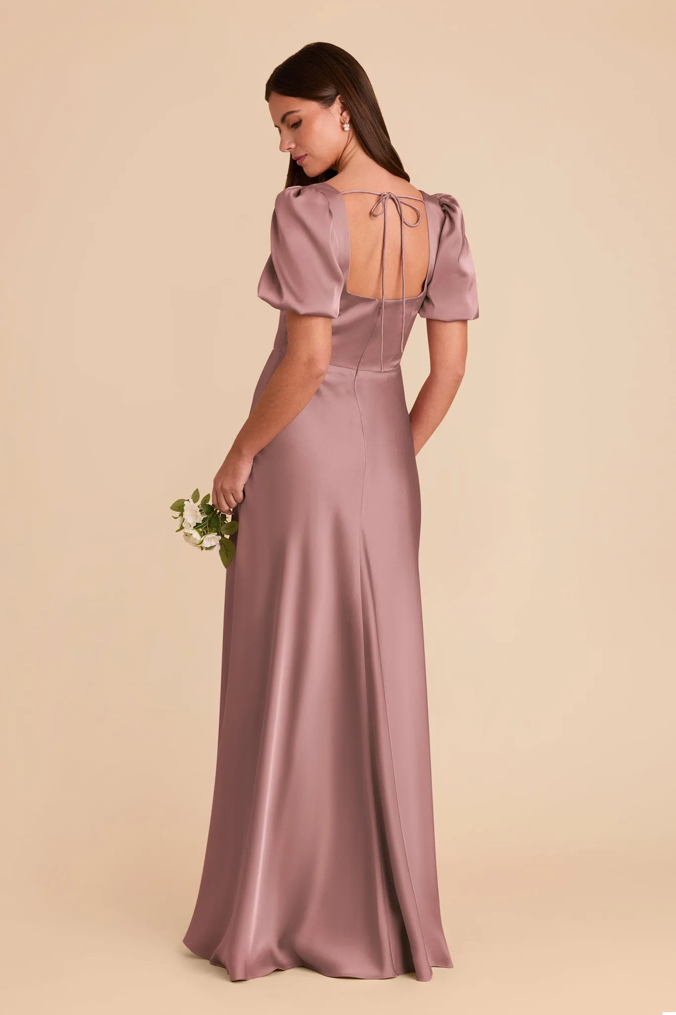 Judy Matte Satin Dress - Dark Mauve sold by Birdy Grey product image thumbnail 4