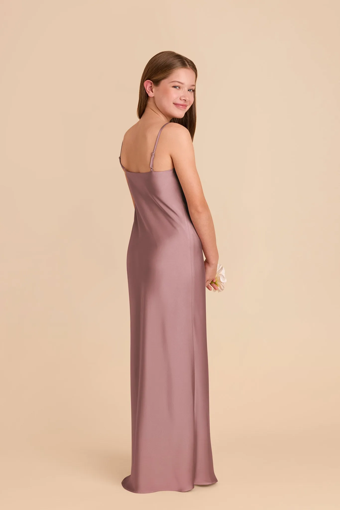 Elisa Junior Matte Satin Dress - Dark Mauve sold by Birdy Grey product image thumbnail 3