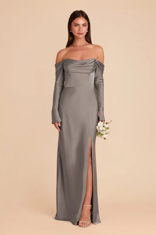 Maya Matte Satin Dress - Quartz sold by Birdy Grey