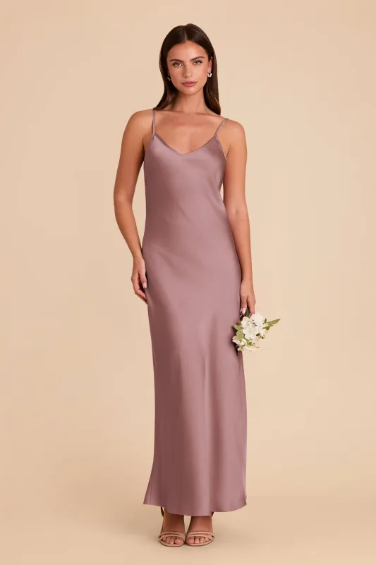 Alice Matte Satin Dress - Dark Mauve sold by Birdy Grey