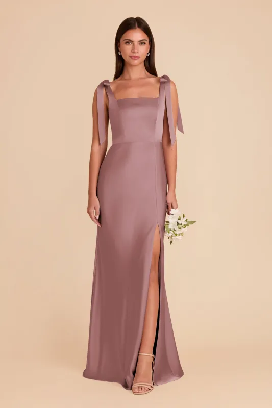 Alex Convertible Dress Matte Satin - Dark Mauve sold by Birdy Grey