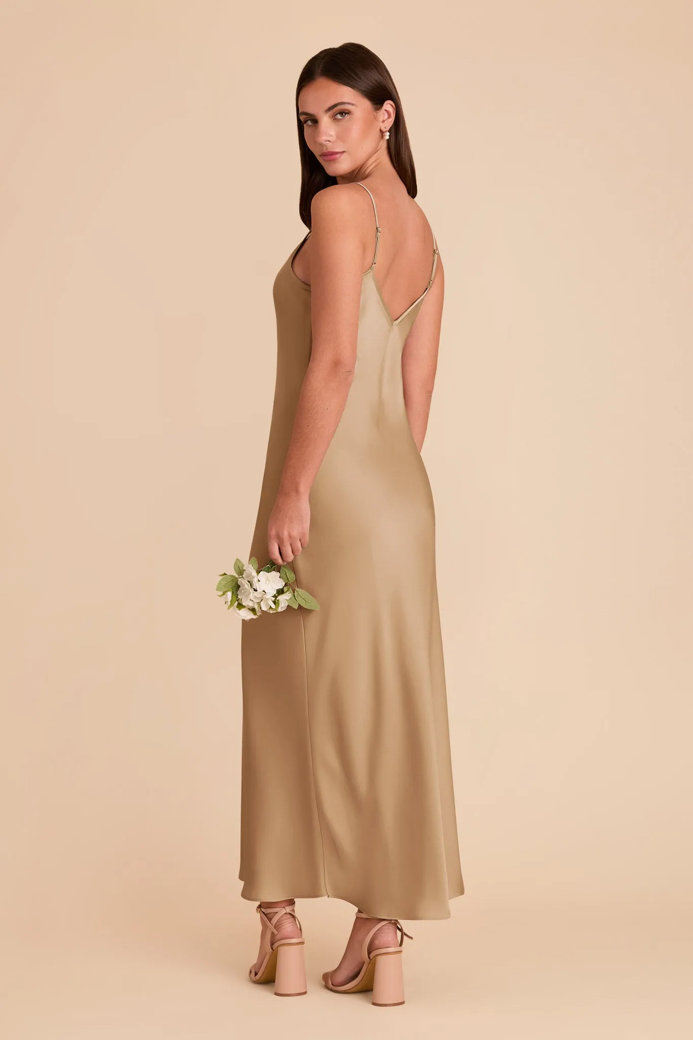 Alice Matte Satin Dress - Yellow Gold sold by Birdy Grey product image thumbnail 4