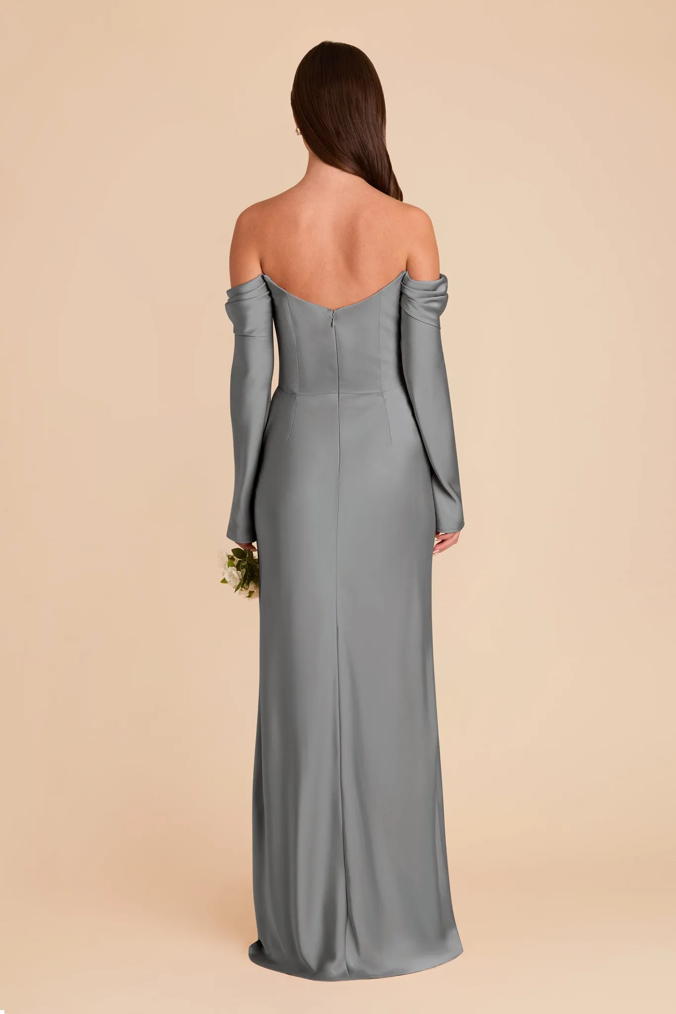 Maya Matte Satin Dress - Silver sold by Birdy Grey product image thumbnail 5