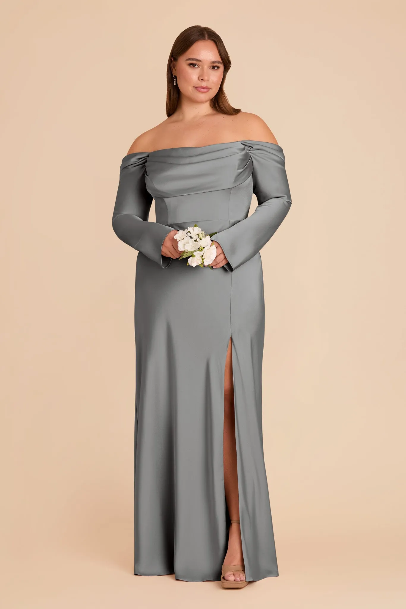 Maya Matte Satin Dress - Silver sold by Birdy Grey product image thumbnail 2