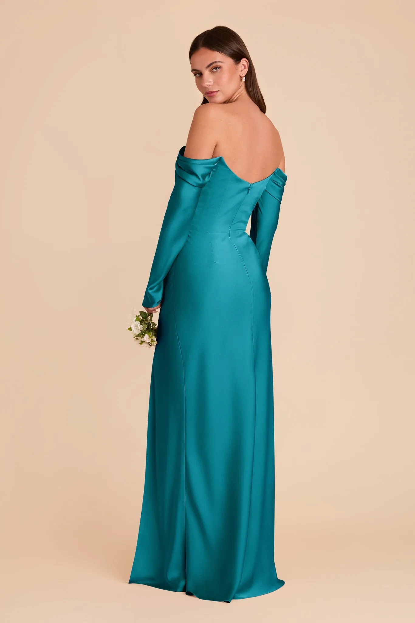 Maya Matte Satin Dress - Teal sold by Birdy Grey product image thumbnail 4