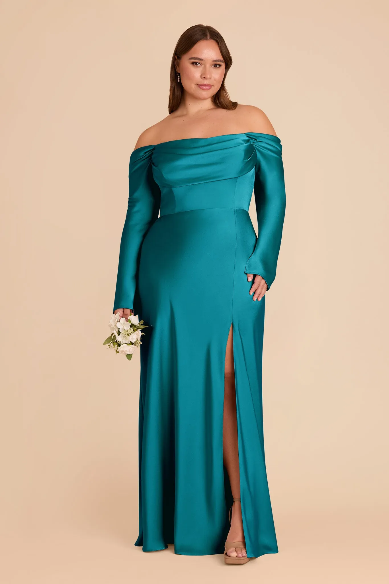 Maya Matte Satin Dress - Teal sold by Birdy Grey product image thumbnail 2