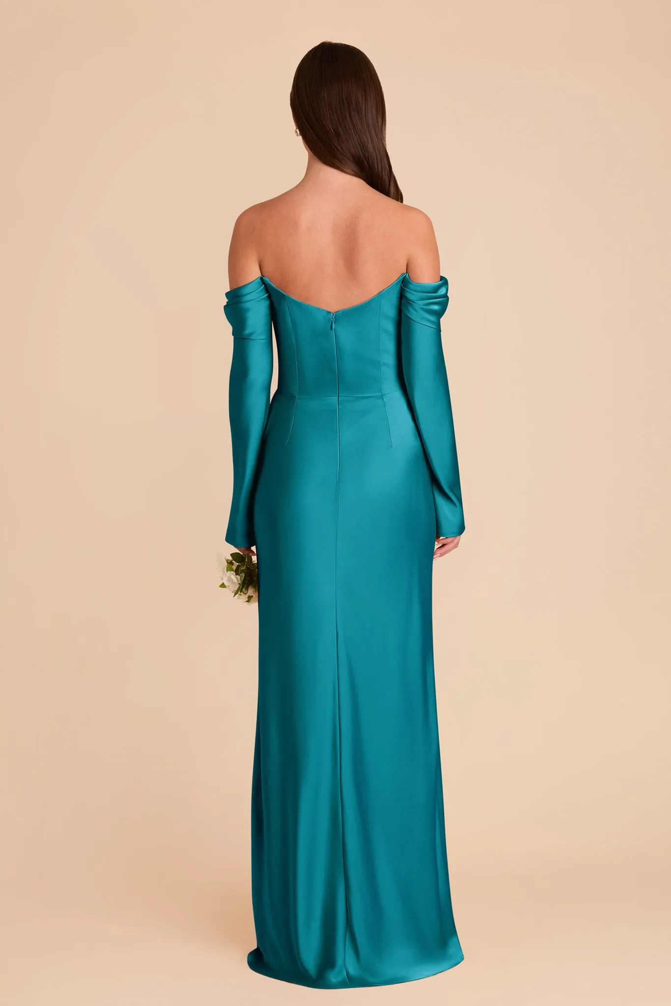Maya Matte Satin Dress - Teal sold by Birdy Grey product image thumbnail 5