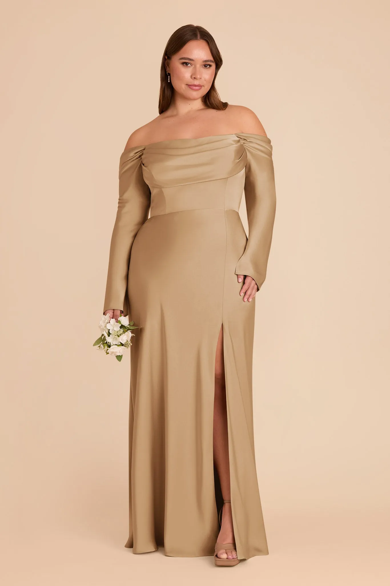 Maya Matte Satin Dress - Yellow Gold sold by Birdy Grey product image thumbnail 2