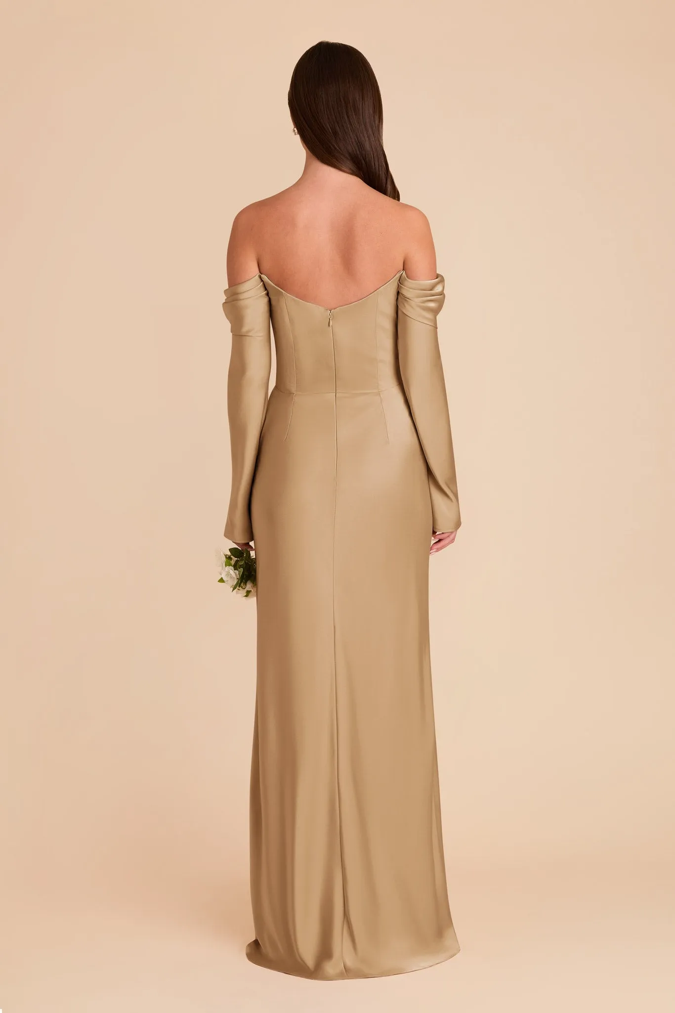 Maya Matte Satin Dress - Yellow Gold sold by Birdy Grey product image thumbnail 5