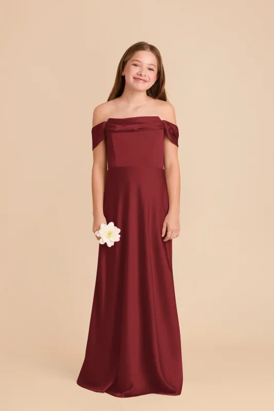 Mimi Junior Matte Satin Dress - Burgundy sold by Birdy Grey