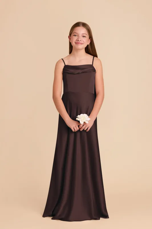 Mimi Junior Matte Satin Dress - Espresso sold by Birdy Grey