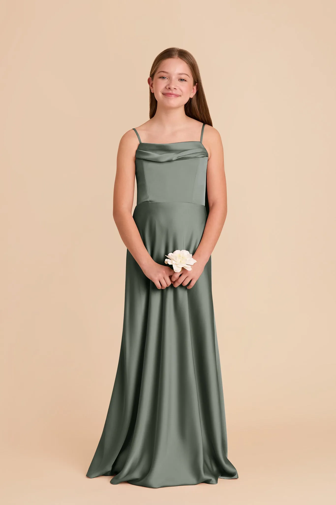 Mimi Junior Matte Satin Dress - Sea Glass sold by Birdy Grey product image thumbnail 3