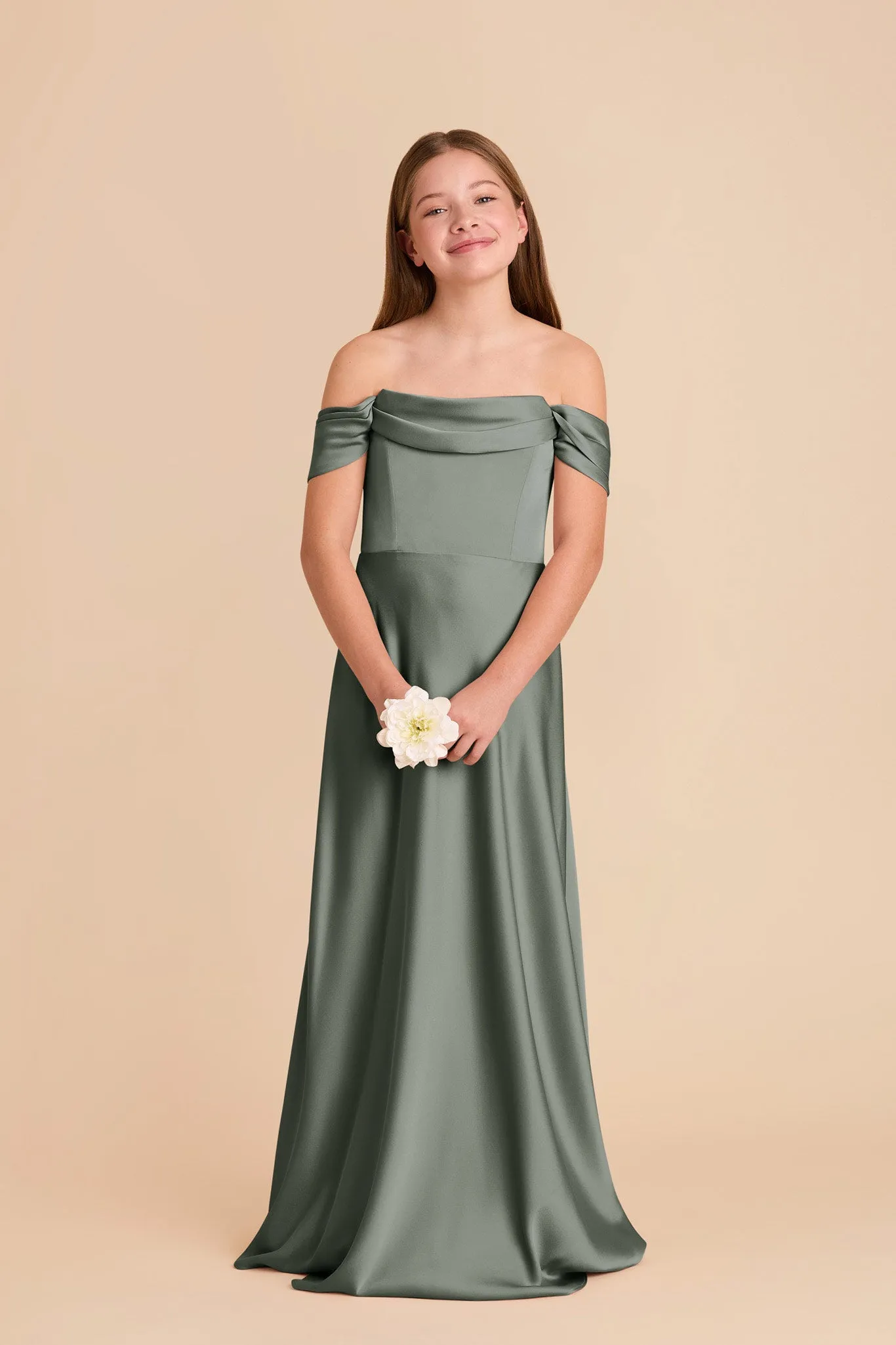 Mimi Junior Matte Satin Dress - Sea Glass sold by Birdy Grey product image thumbnail 2