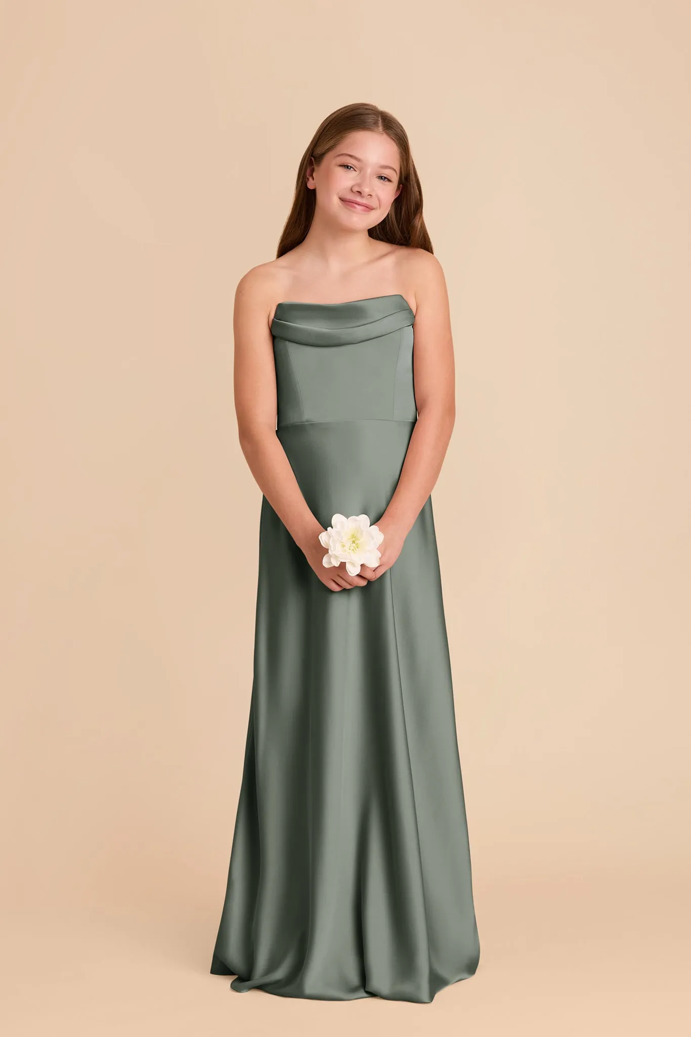 Mimi Junior Matte Satin Dress - Sea Glass sold by Birdy Grey product image thumbnail 4