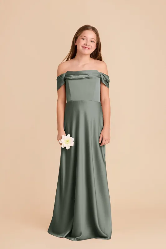 Mimi Junior Matte Satin Dress - Sea Glass sold by Birdy Grey