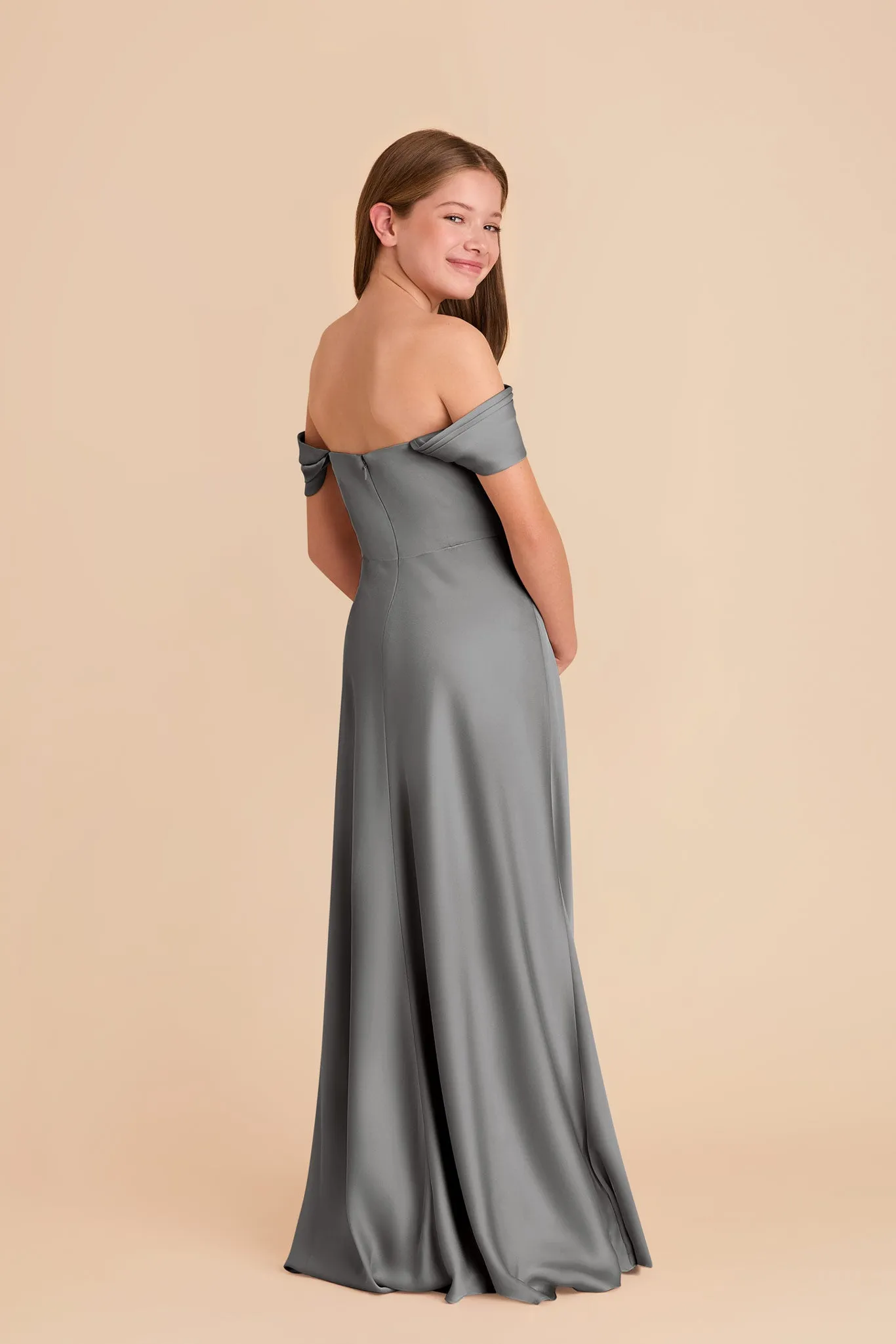 Mimi Junior Matte Satin Dress - Silver sold by Birdy Grey product image thumbnail 5