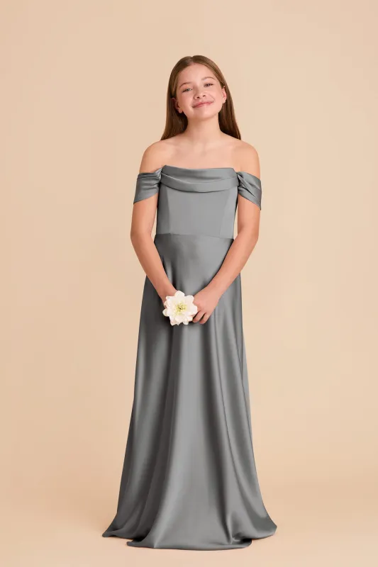 Mimi Junior Matte Satin Dress - Silver sold by Birdy Grey