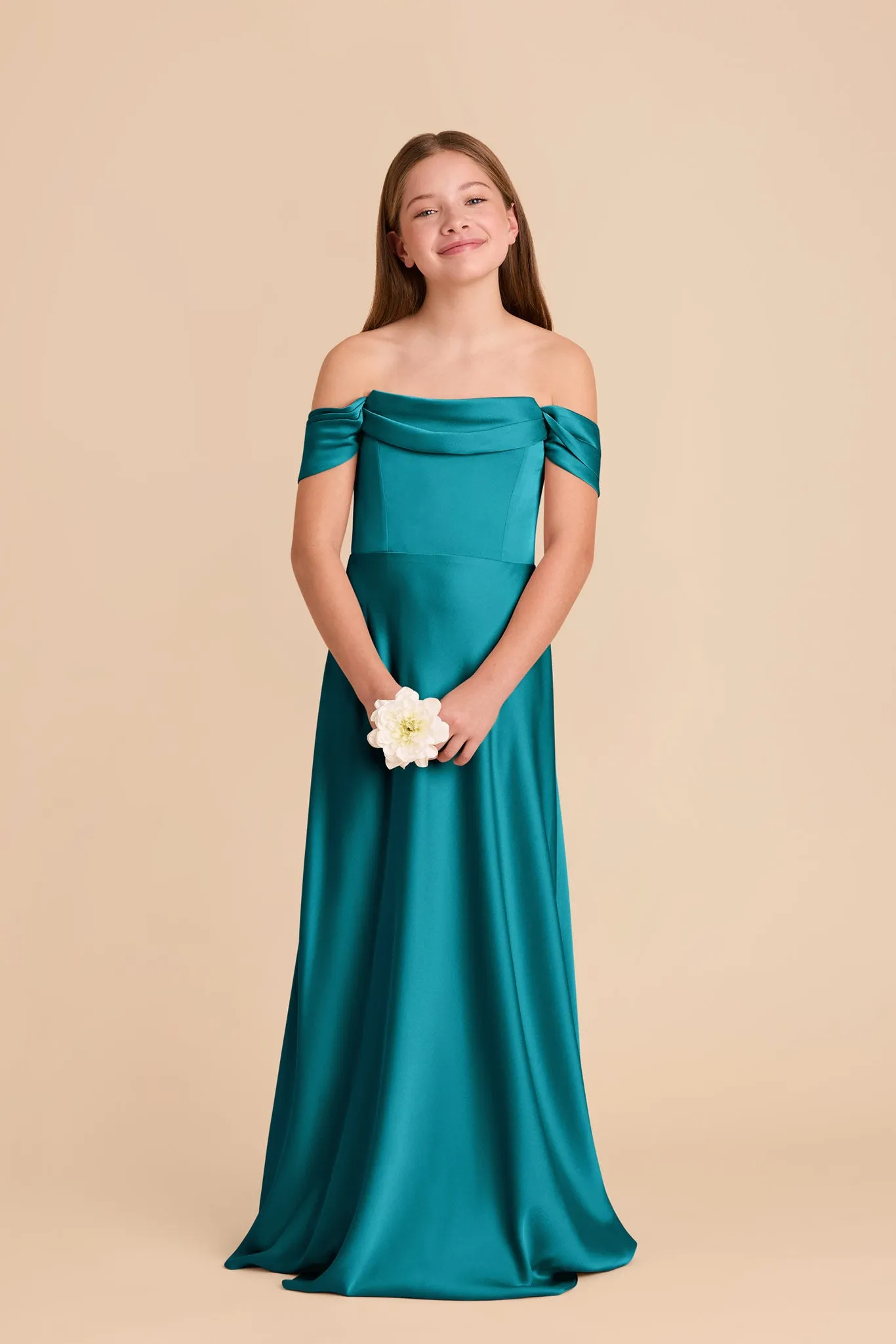 Mimi Junior Matte Satin Dress - Teal sold by Birdy Grey product image thumbnail 4