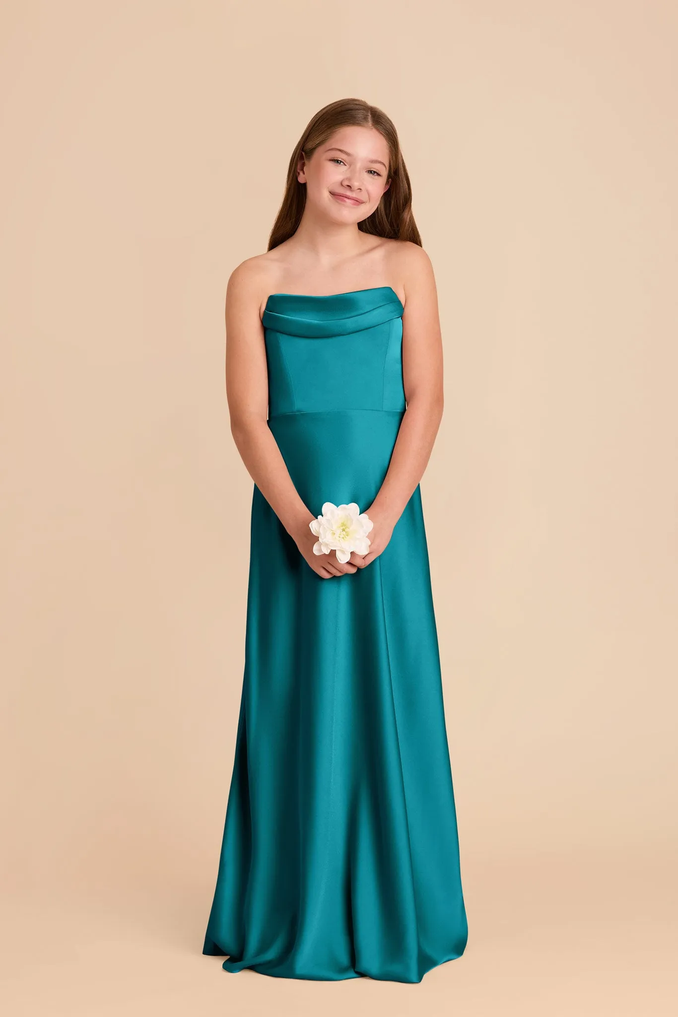 Mimi Junior Matte Satin Dress - Teal sold by Birdy Grey product image thumbnail 3