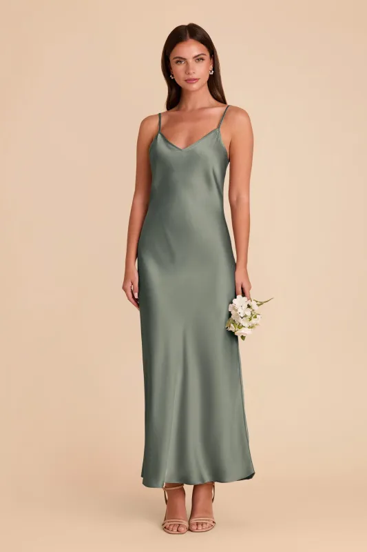 Alice Matte Satin Dress - Sea Glass sold by Birdy Grey