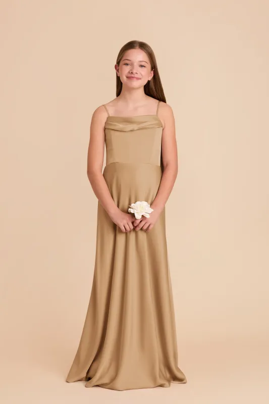 Mimi Junior Matte Satin Dress - Yellow Gold sold by Birdy Grey