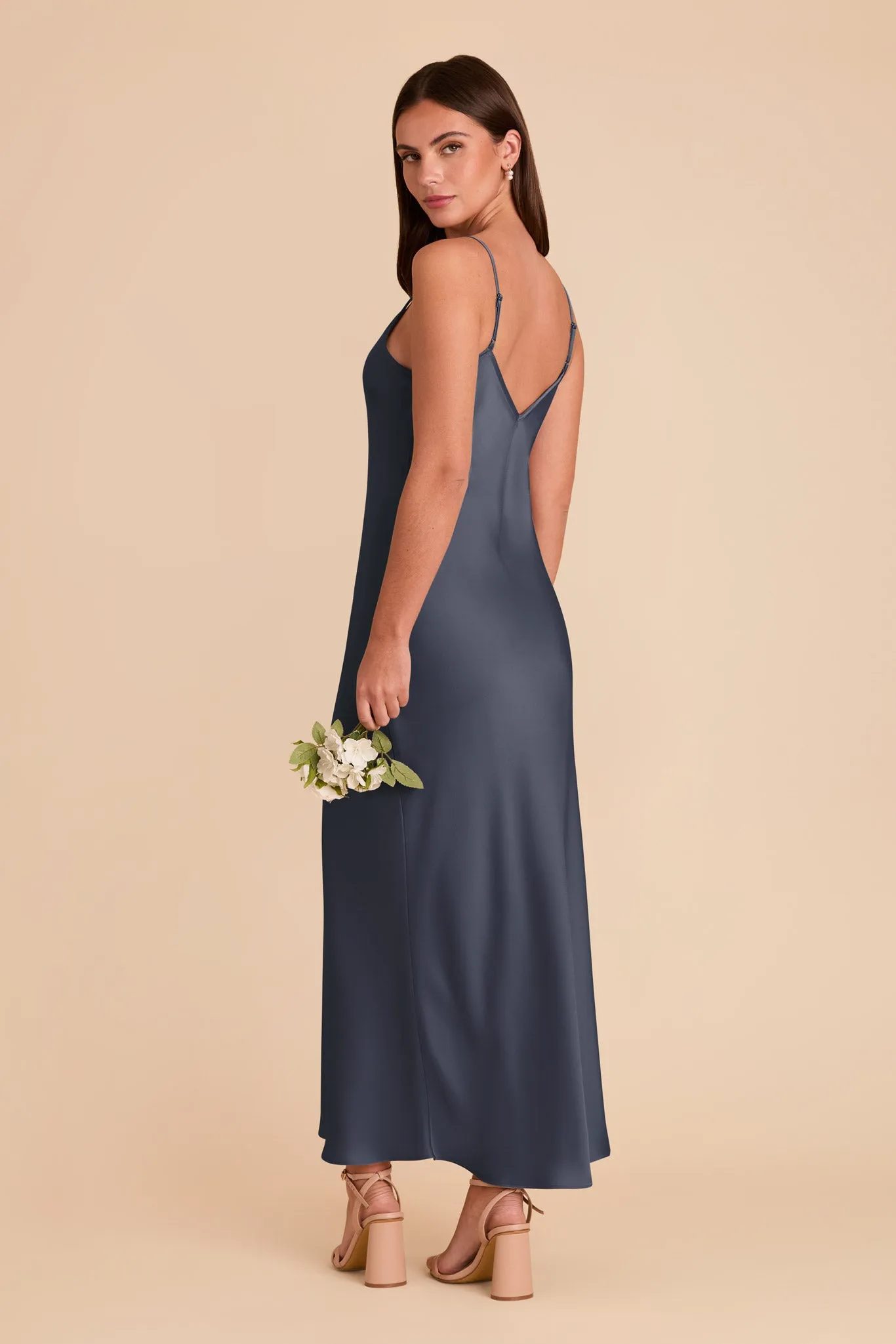 Alice Matte Satin Dress - Dusk Blue sold by Birdy Grey product image thumbnail 4