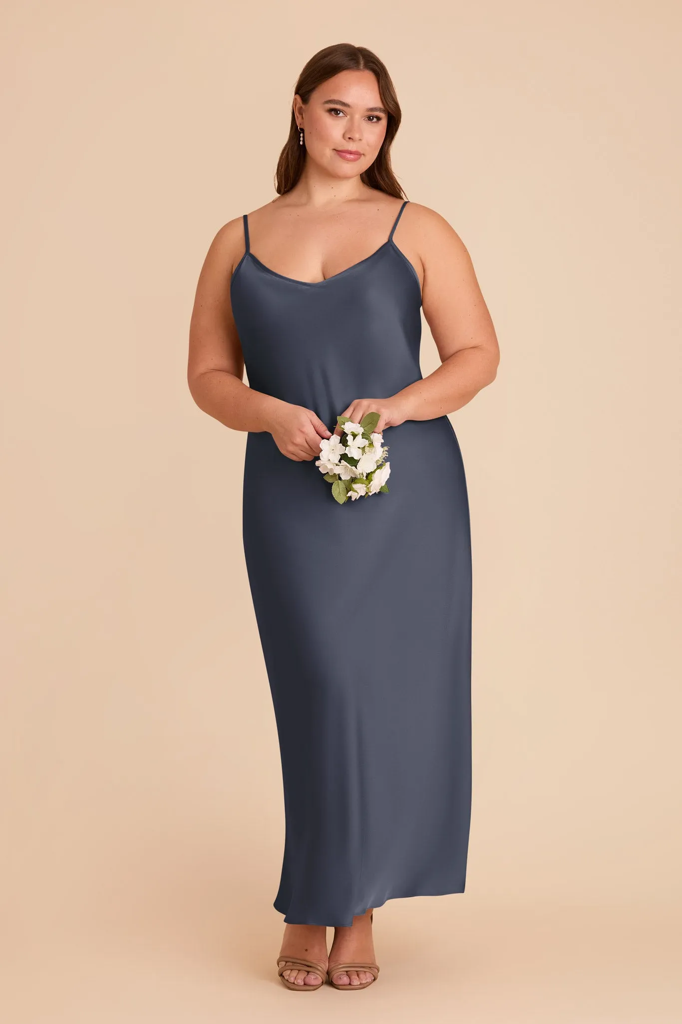 Alice Matte Satin Dress - Dusk Blue sold by Birdy Grey product image thumbnail 2