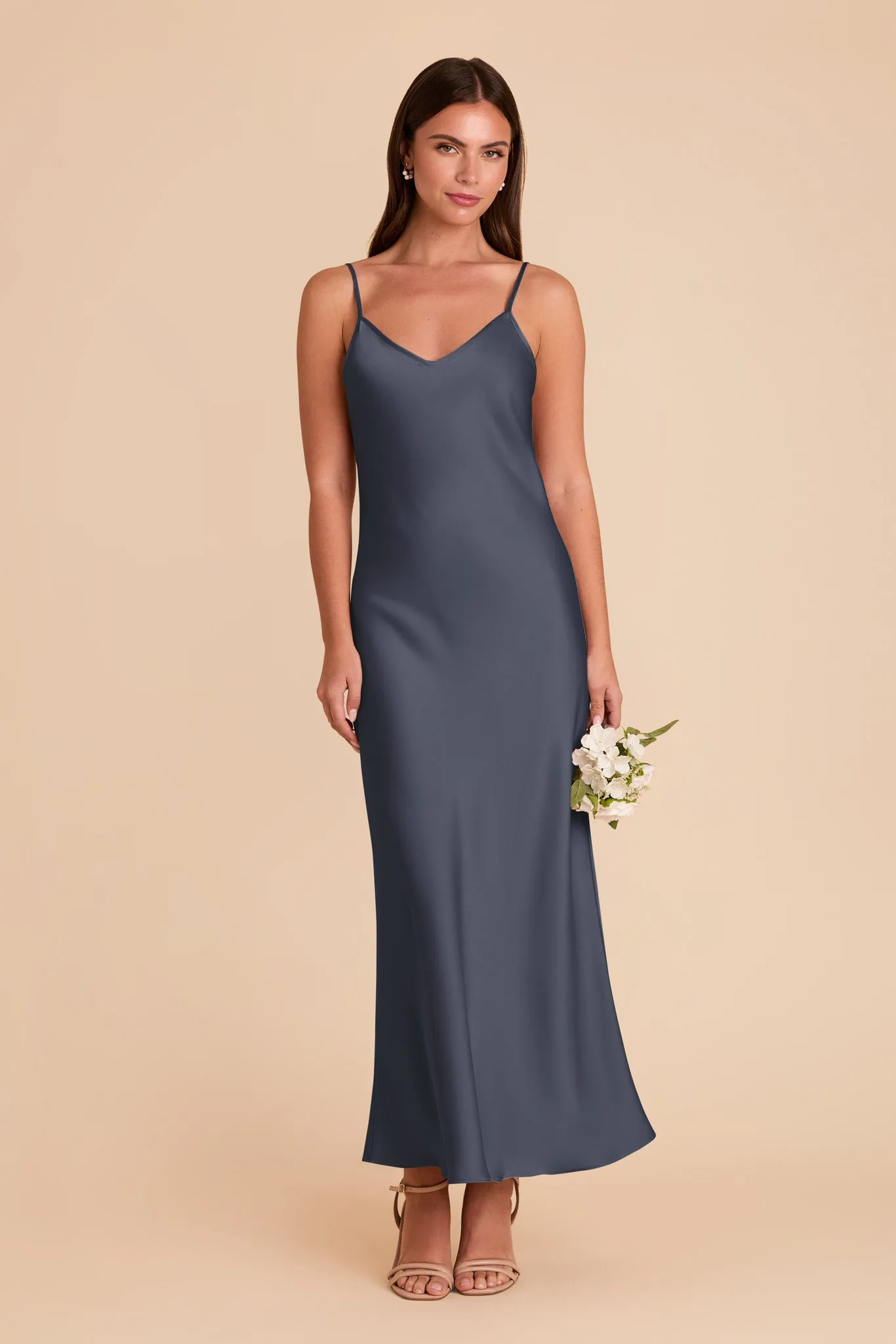 Alice Matte Satin Dress - Dusk Blue sold by Birdy Grey product image thumbnail 3