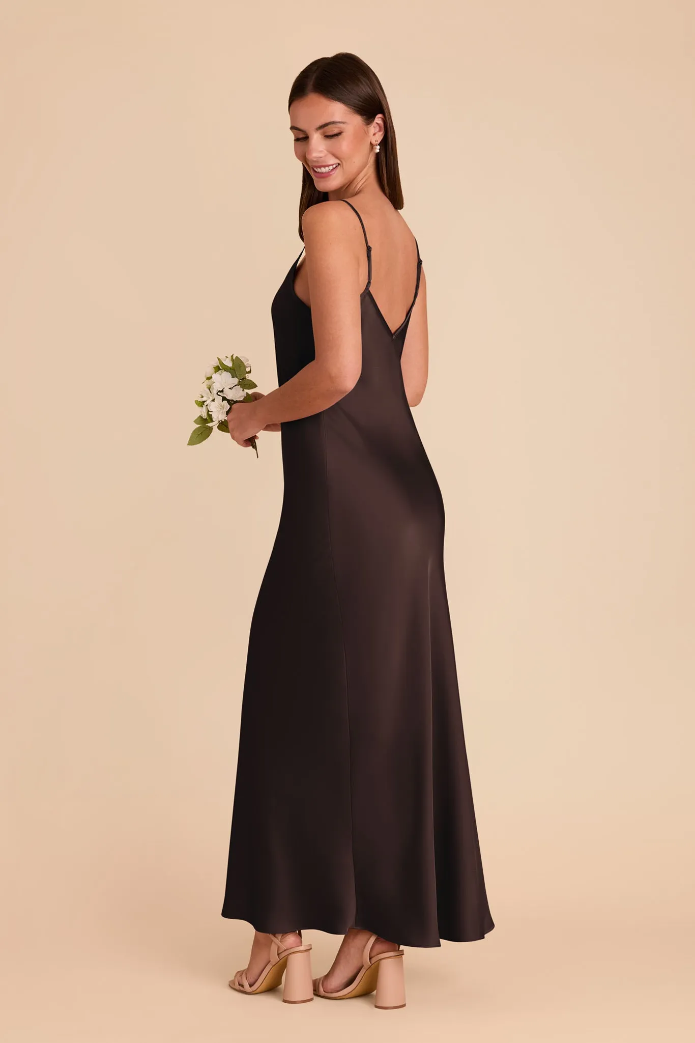 Alice Matte Satin Dress - Espresso sold by Birdy Grey product image thumbnail 4