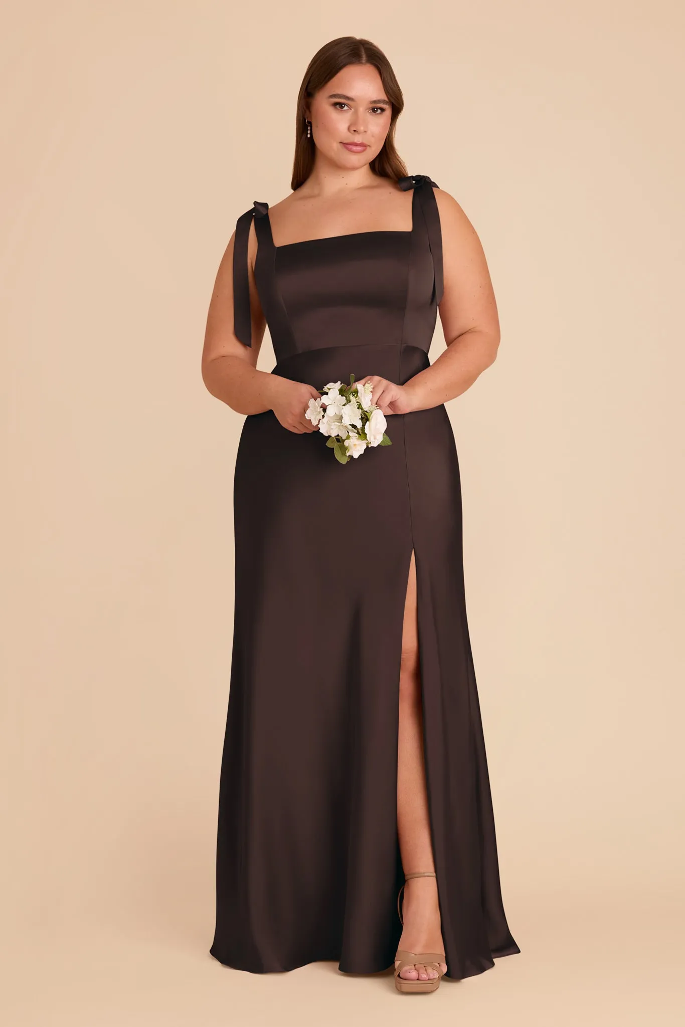 Alex Convertible Dress Matte Satin - Espresso sold by Birdy Grey product image thumbnail 2