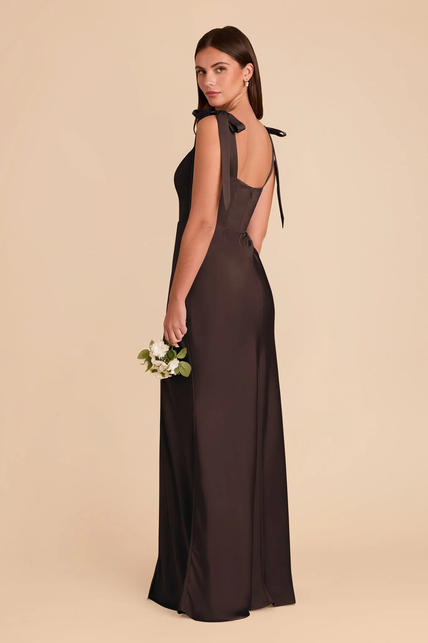 Alex Convertible Dress Matte Satin - Espresso sold by Birdy Grey product image thumbnail 4