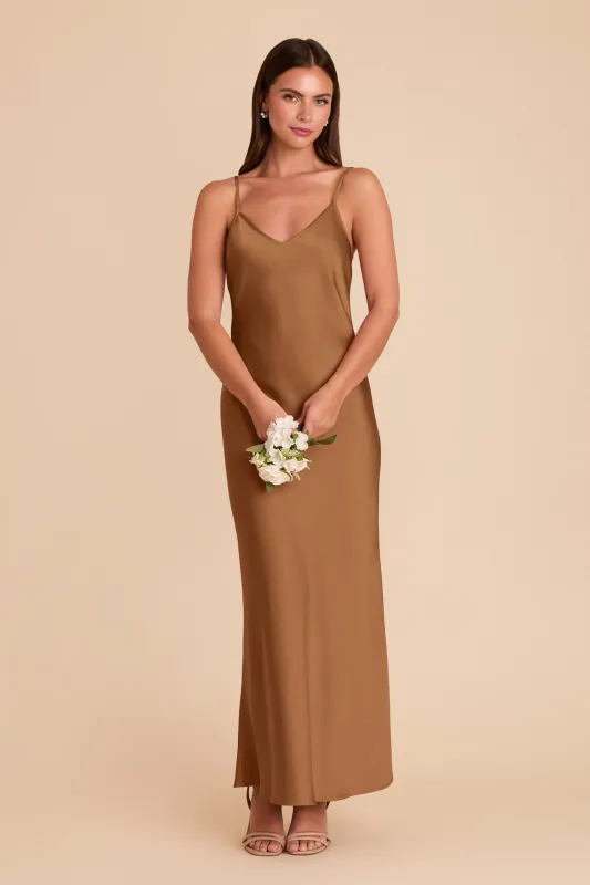 Alice Matte Satin Dress - Copper sold by Birdy Grey