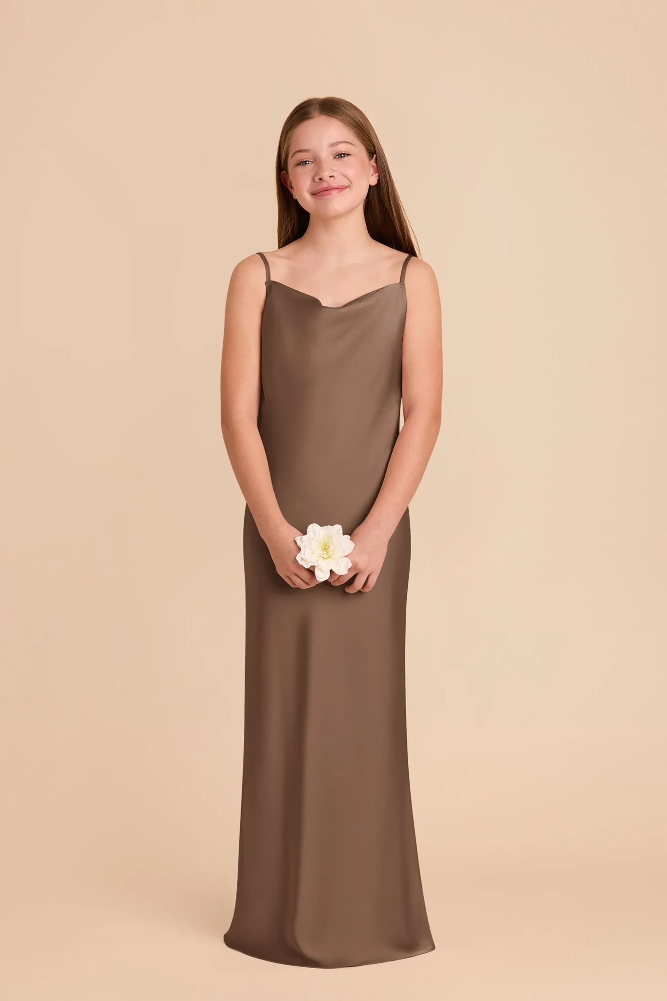 Elisa Junior Matte Satin Dress - Mocha sold by Birdy Grey product image thumbnail 2