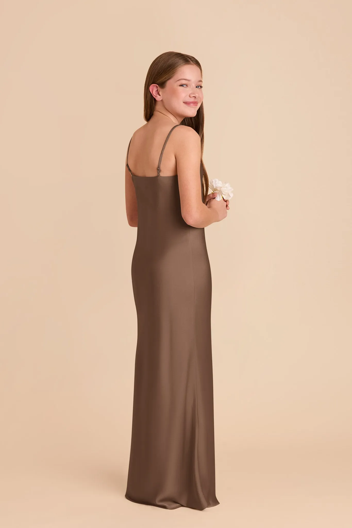 Elisa Junior Matte Satin Dress - Mocha sold by Birdy Grey product image thumbnail 3