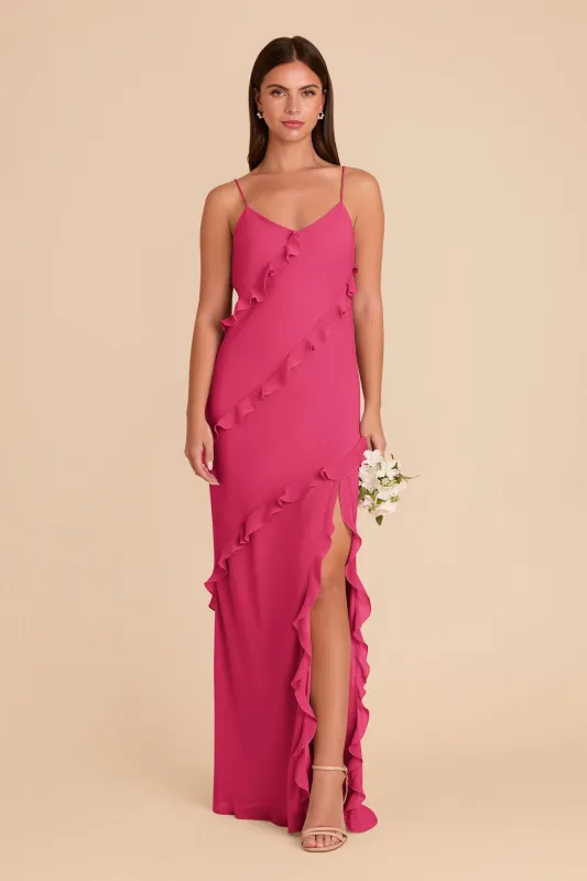 Valentina Chiffon Dress - Fuchsia sold by Birdy Grey
