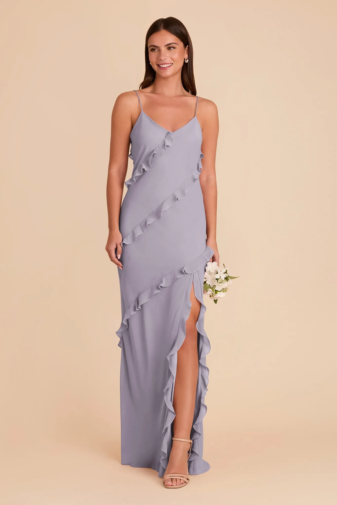 Valentina Chiffon Dress - Dusty Lilac sold by Birdy Grey product image thumbnail 3