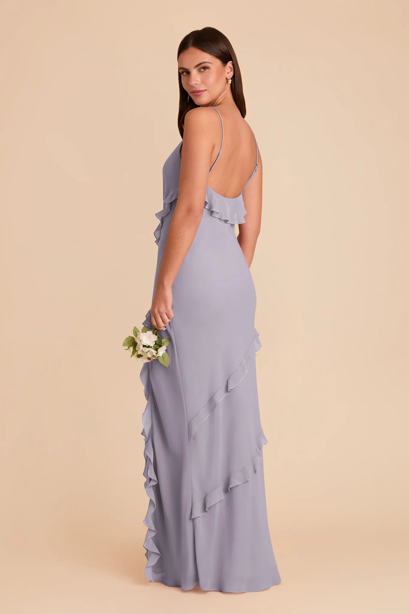 Valentina Chiffon Dress - Dusty Lilac sold by Birdy Grey product image thumbnail 4