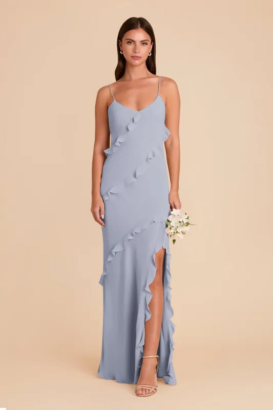 Valentina Chiffon Dress - Dusty Blue sold by Birdy Grey