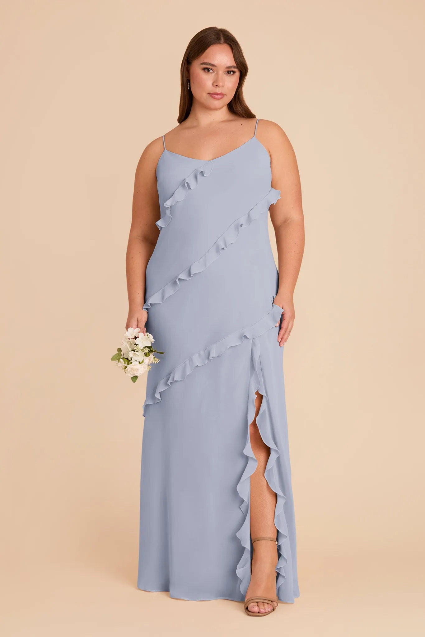 Valentina Chiffon Dress - Dusty Blue sold by Birdy Grey product image thumbnail 2