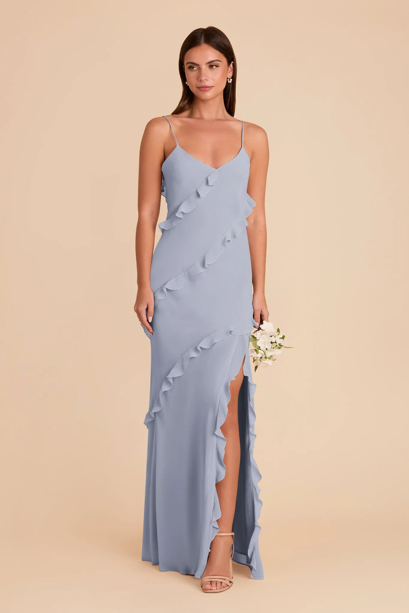 Valentina Chiffon Dress - Dusty Blue sold by Birdy Grey product image thumbnail 3