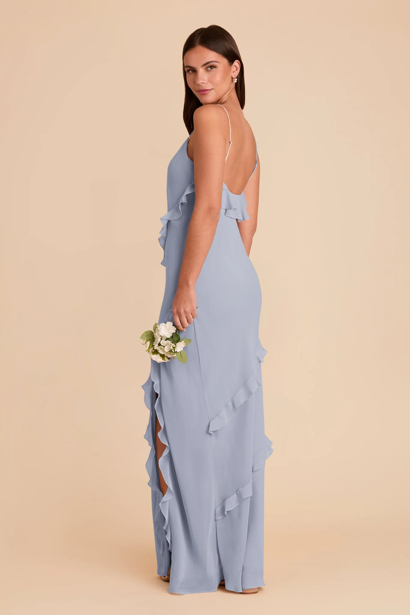 Valentina Chiffon Dress - Dusty Blue sold by Birdy Grey product image thumbnail 4